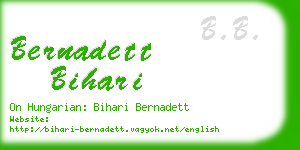 bernadett bihari business card